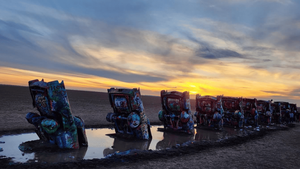 picture of the cadillacs at The Cadillac ranch Texas