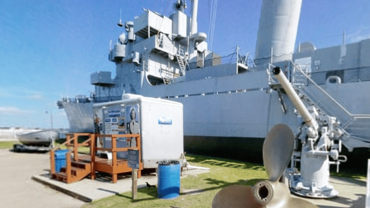 outside of the galveston naval museum