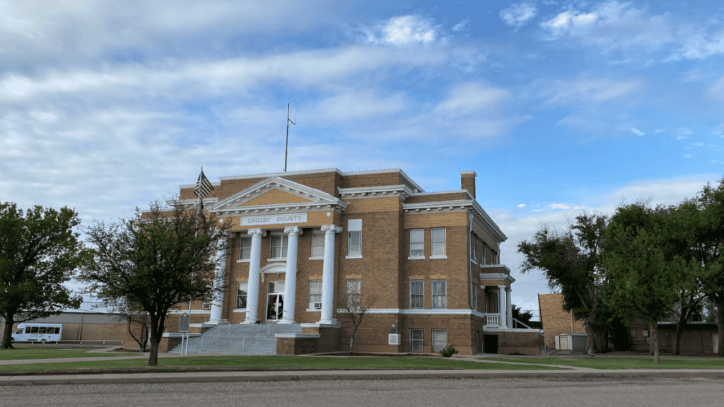 front of the courthouse in Crosbyton Texas